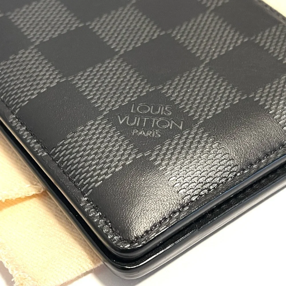 Louis Vuitton Metallic Damier Infini Onyx Silver Leather Multiple Wallet
